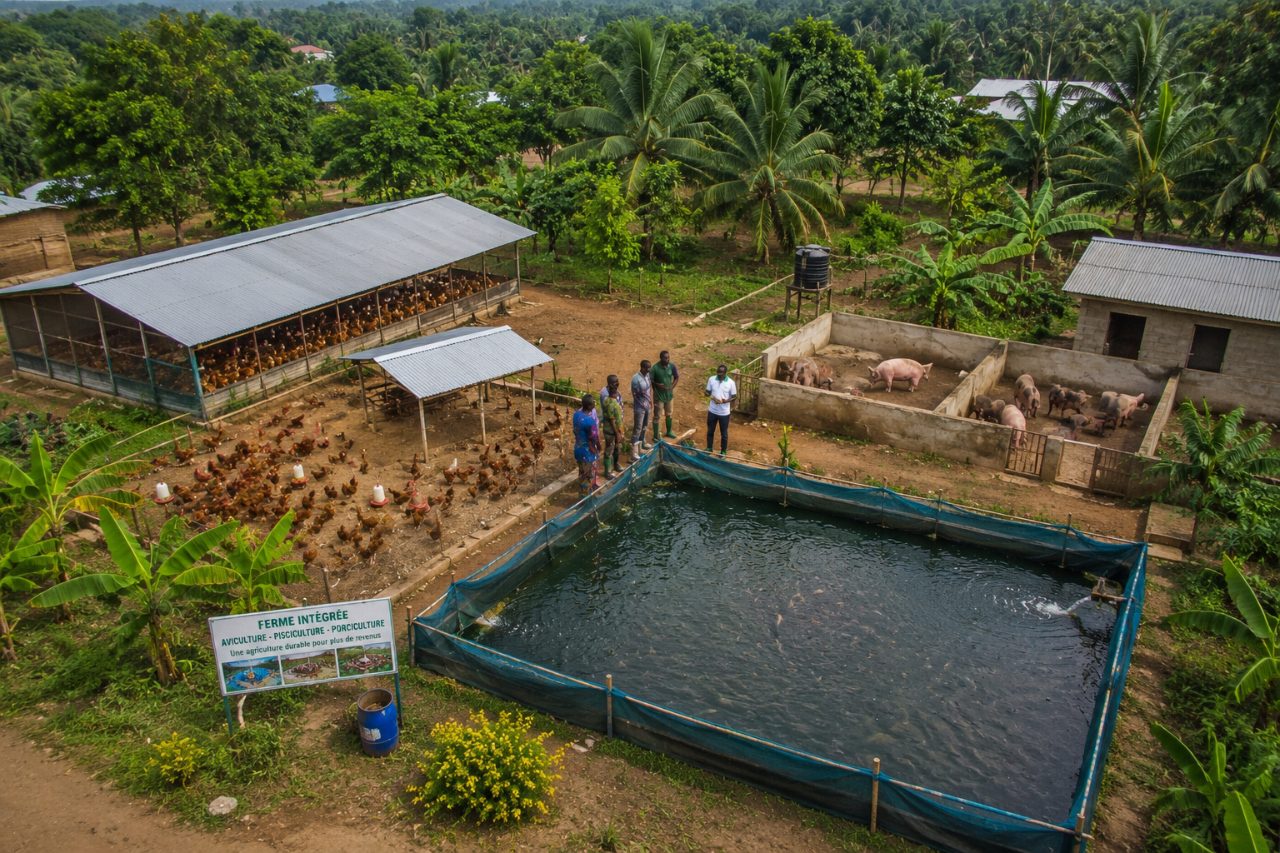 Ferme intégrée — aviculture, pisciculture et porciculture